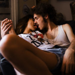Intimate couple on couch